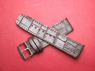 Leder-Armband Olympia 22mm Farbe: dunkelbraun 