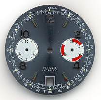 Chronographen-Zifferblatt Valjoux Kaliber: 7734 Durchmesser: 31,50mm 