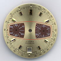 Chronographen-Zifferblatt Valjoux Kaliber: 7734 Durchmesser: 31,50mm 