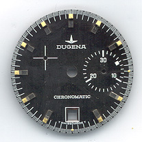Chronographen-Zifferblatt Valjoux Kaliber: Dugena 3208 (auch Buren 15) 