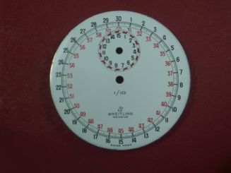 Breitling Stoppuhr-Zifferblatt Kurzzeitmesser, Material: Metall emailliert 
