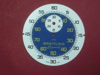 Breitling Stoppuhr-Zifferblatt Kurzzeitmesser, Kaliber: Baumgardner 410 & 411, Metall bedruckt 