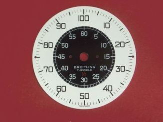 Breitling Stoppuhr-Zifferblatt Kurzzeitmesser, Kaliber: Baumgardner 412 & 413, Metall bedruckt 