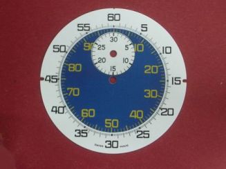 Stoppuhr-Zifferblatt Kurzzeitmesser, Kaliber: Baumgardner 410 & 411 