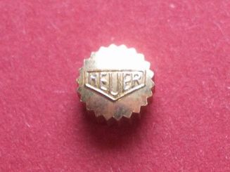Heuer Krone in doublè, Ø 6,0mm, Höhe 3,05mm, Gesamthöhe 3,45mm, Tubus 2,0mm, Gewinde 1,2mm 