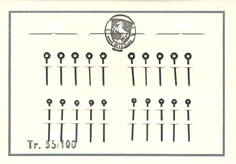 Herrenarmbanduhr-Zeiger weiß/blank Blockform, Lochdurchmesser: 55/100 Minutenzeigerlänge: 14mm 