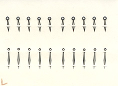 Herrenarmbanduhr-Zeiger weiß/blank Blattform offen, Lochdurchmesser: 75/125 Minutenzeigerlänge: 12mm 