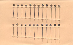 Taschenuhr-Zeiger rose Lochdurchmesser: 0,40 mm Minutenzeigerlänge: 15-21mm 