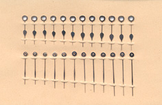 Taschenuhr-Zeiger, Farbe rose, Birnform 