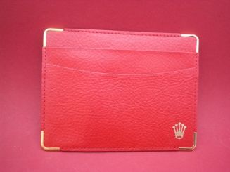 Rolex Leder-Etui NOS neuwertig in rot mit Messing-Schutzecken als Zubehör Geneve Suisse