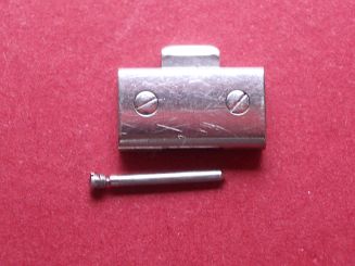 Cartier Armband-Glied gewölbt Link Verlängerungsglied 12,1mm Stahl mit 2 Stahlschrauben, Befestigungsschraube von links 
