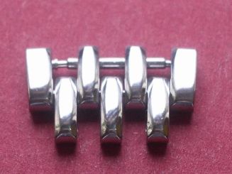 Jaeger- LeCoultre Reverso Metall- Armband- Glied, erstes Reparaturglied vom Kopf aus gesehen, 18,5mm konisch, mit Federsteg 