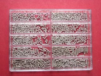 Edelstahl Schrauben Sortiment, 1000 Stück, Schraubenlänge: 1,6mm-5,5mm, Gewinde: 1,2mm 