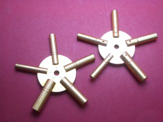 Sternschlüssel für Grossuhren im Set No.: 3,5,7,9,11 und No.:2,4,6,8,10 aus Messing 