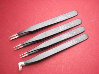Pinzetten-Set (Kornzangen) Werkzeug 4 Stk. No. OO, 2A, 3C, 6, schwarz nicht magnetisch 