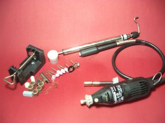 Hängebohrmotor Werkzeug-Set mit 42 teiligem Zubehör im Tragekoffer 