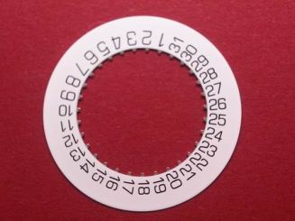 ETA Datumsscheibe, Kaliber 251.262, schwarze Schrift auf weißem Grund,  Datumsfenster bei der 4,3 