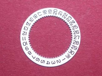 ETA Datumsscheibe, Kaliber 256.461, schwarze Schrift auf weißem Grund,  Datumsfenster bei der 3 