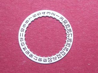 ETA Datumsscheibe, Kaliber 956.112, schwarze Schrift auf weißem Grund,  Datumsfenster bei der 3 