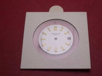 Patek Philippe Zifferblatt, Ø 26,6mm, weiß mit goldfarbenen Indikatoren, NOS (New Old Stock) 