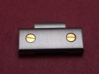 Cartier Armband-Glied, Stahl/Gold, 16mm, gewölbt, links verschraubt 