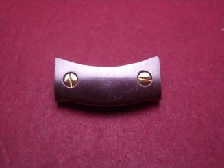 Cartier Gehäuseanstoßglied, Stahl/Gold, 16,6mm, links verschraubt, gebraucht 