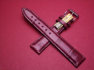 Louisiana Krokodil-Leder-Armband , 18mm im Verlauf auf 16mm Farbe: rote Beere 