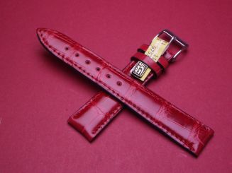 Louisiana Krokodil-Leder-Armband , 18mm im Verlauf auf 16mm Farbe: Rot 