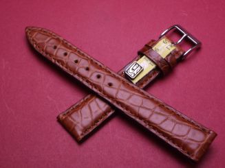 Louisiana Krokodil-Leder-Armband , 18mm im Verlauf auf 16mm Farbe: Braun 