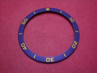 Einlage für Index Lünette passend auch für Uhren der Marke Tag Heuer, Modell Formula 1, Außen-Ø 38,6mm, Innen-Ø 32,2mm, Farbe: blau/gold 