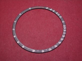 Einlage für Index Lünette passend auch für Uhren der Marke Tag Heuer, Modell Carrera, Außen-Ø 38,7mm, Innen-Ø 34,0mm, Farbe: schwar/silber/rot 