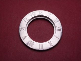 Cartier Lünette mit Dichtung, Stahl, Außen-Ø 24,7mm, Innen-Ø 15,4mm, gebraucht 
