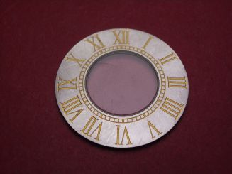 Cartier Lünette mit Glas und Dichtung, Stahl/Gold, Außen-Ø 28,0mm, Innen-Ø 14,2mm, gebraucht 