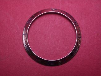 Cartier Lünette, Stahl, blaue Schrift, Außen-Ø 38,5mm, Innen-Ø 31,5mm, für Pasha, gebraucht 