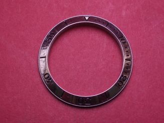 Cartier Lünette, Stahl, schwarze Schrift, Außen-Ø 42,5mm, Innen-Ø 33,6mm, für Pasha, gebraucht 