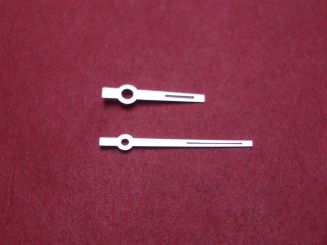 Zeigerspiel von Fiedler, passend für Rolex Kal. 1600, weiß, Stundenzeigermaße: Ø 130, Länge 7,2mm, Minutenzeigermaße: Ø 80, Länge 12,0mm 