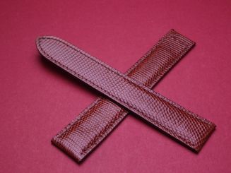 Cartier Uhren-Lederarmband, Eidechse 18mm im Verlauf auf 16mm Farbe: Braun 