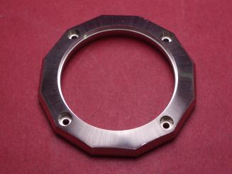 Uhren-Lünette mit Dichtung, Stahl, Außen-Ø 42,8mm, Innen-Ø 30,9mm, Höhe 5,1mm, gebraucht 