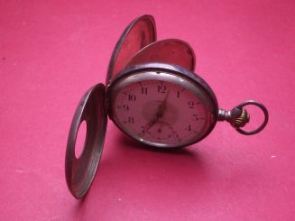 Omega Taschenuhr mit Sprungdeckel, 800er Silber, Ø 51,5mm, gebraucht 