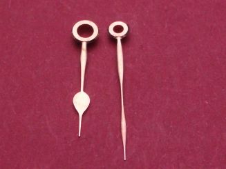 Taschenuhr-Zeiger rosé, Loch-Ø Std/Min 230/150, Länge Stundenzeiger: ca. 16,6mm, Länge Minutenzeiger ca. 19,6mm 