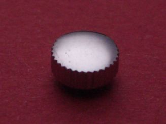 Uhrenkrone weiß (verchromt), schöne alte Qualität,  Ø 4,9mm, Höhe 3,10mm /2,25mm, Tubus 2mm, Gewinde 0,9 