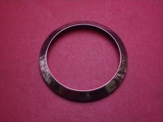 Lünette mit Tachymeter, Stahl, Außen-Ø 42,7mm, Innen-Ø 34,6mm, Höhe 4,0mm, gebraucht 