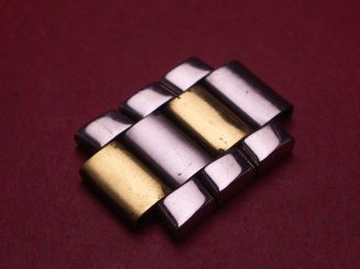 Baume & Mercier Doppel-Verlängerungsglied für Riviera, Stahl/Gold, 16mm, gebraucht 