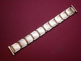 Schönes altes Flex Metall-Uhren-Armband 18mm, aus den 60er Jahren Farbe: gelbgold 