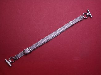 Schönes altes Damen Metall-Uhren-Armband, 12mm, aus den 60er, Jahren mit verschiebbaren Verschluss 