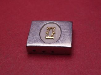 Cartier Schließblech, Stahl/Gold, 14,95mm x 15,8mm Höhe 3,7mm 