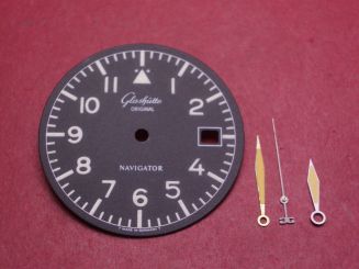 Glashütte Zifferblatt mit Zeigern, Ø ca. 31mm 
