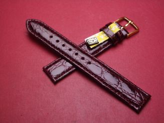 Lederarmband, Krokodil, Breite: 16mm, Längen: 118mm & 78mm, Farbe: bordeaux-rot 