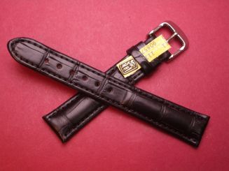 Louisiana Krokodil-Leder-Armband , 18mm im Verlauf auf 16mm Farbe: schwarz 