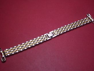 Seiko Armband, Stahl/Stahl vergoldet, Breite: 13mm, Länge: 17,8cm, mit Faltschließe 